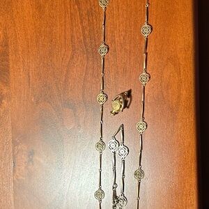Vintage 1970’s Avon necklace, bracelet, and Avon reps door knocker pin